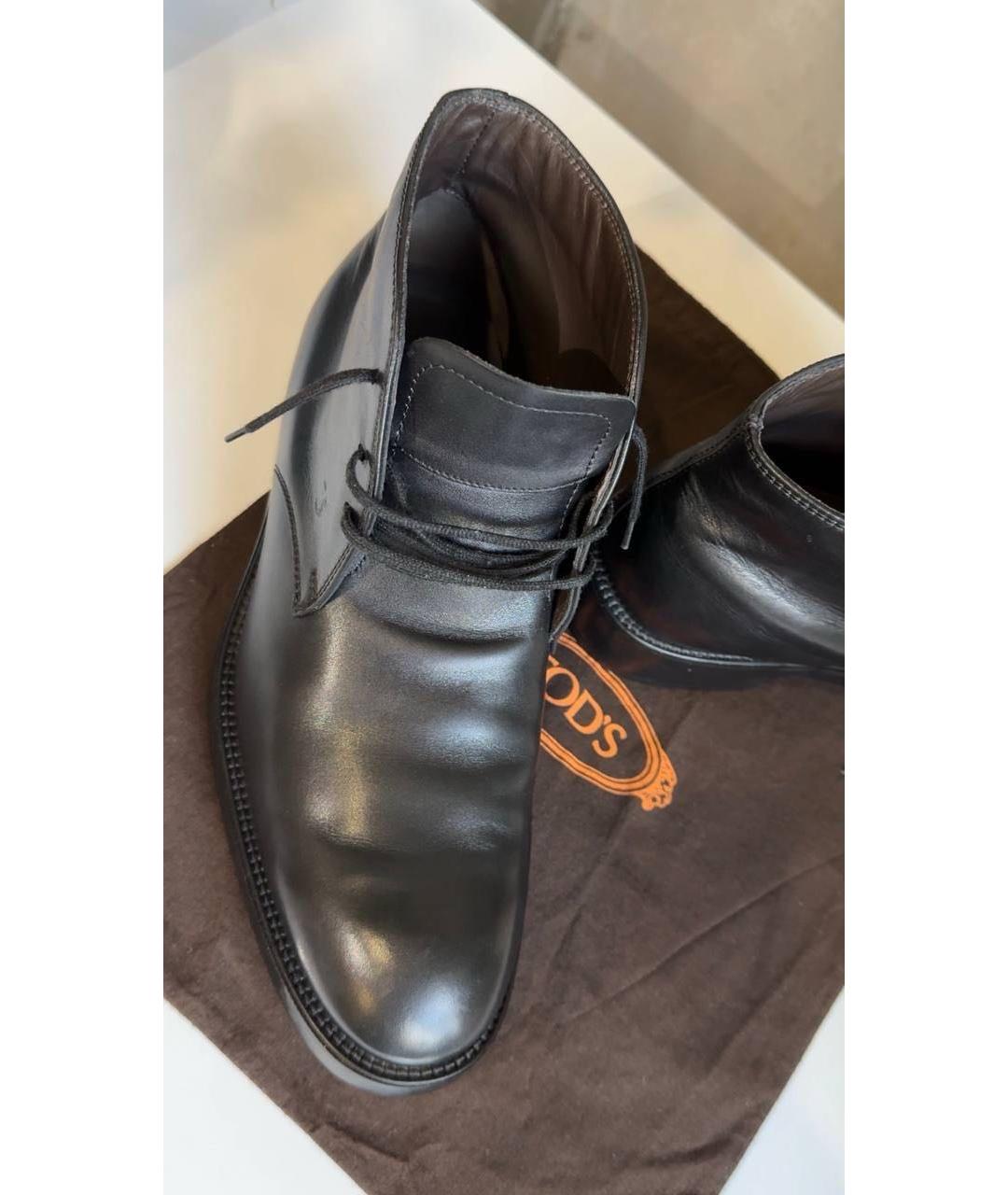 TOD'S Черные кожаные высокие ботинки, фото 7