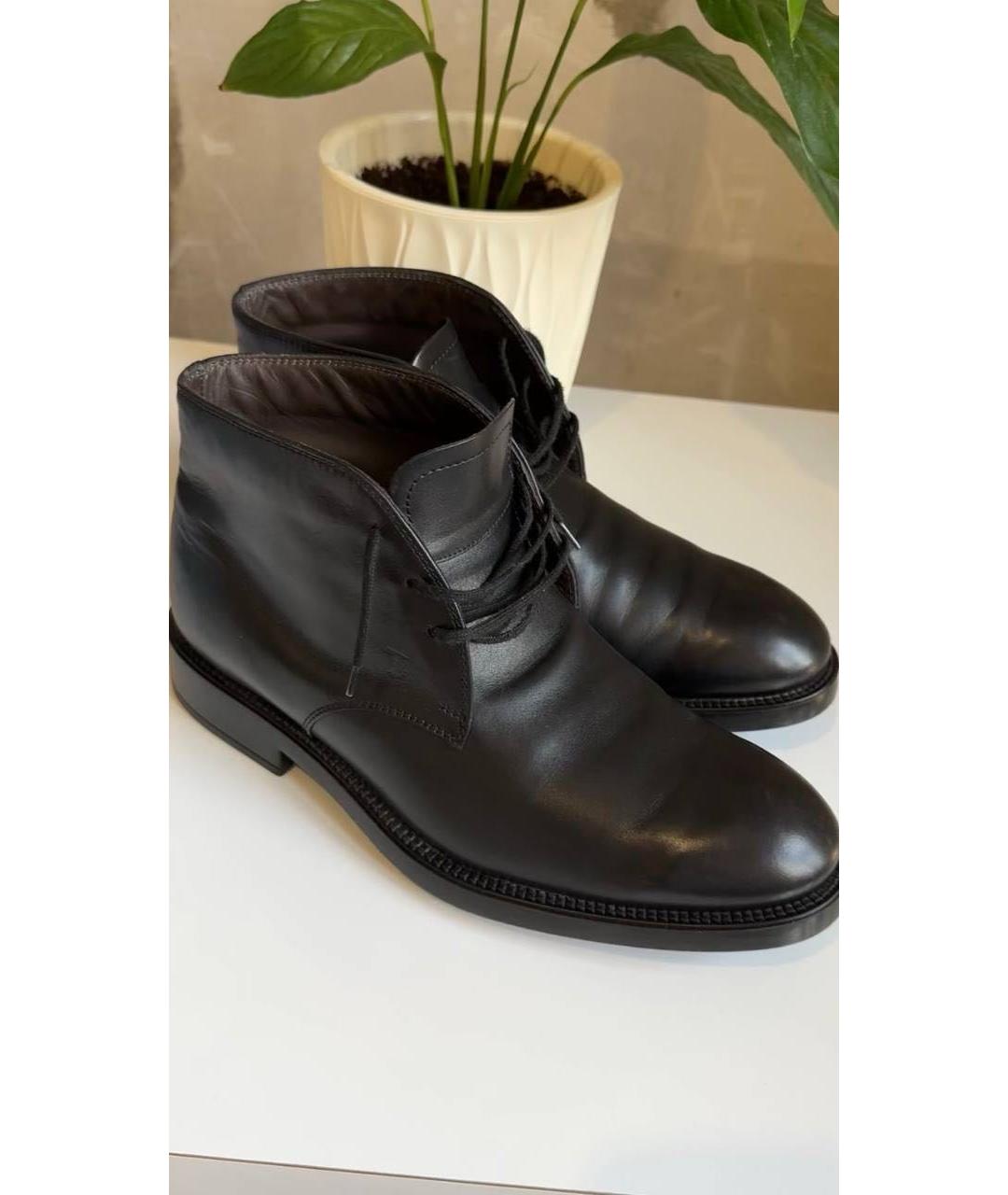 TOD'S Черные кожаные высокие ботинки, фото 6