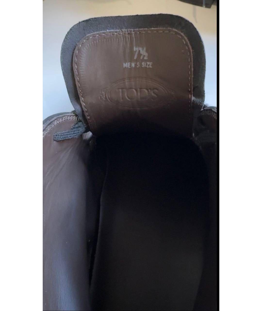 TOD'S Черные кожаные высокие ботинки, фото 5