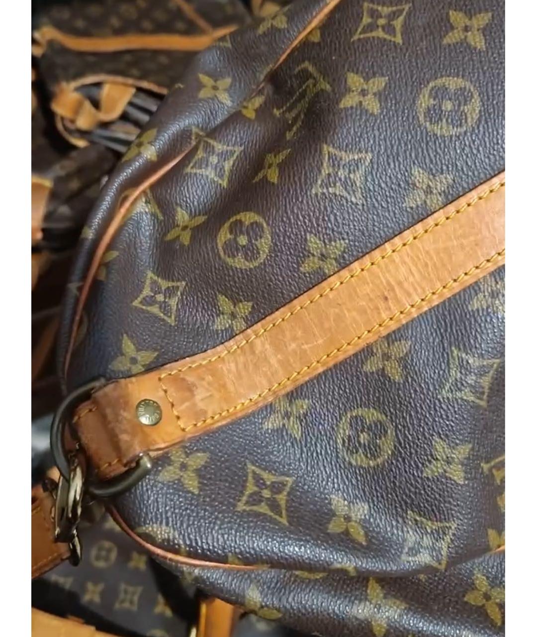 LOUIS VUITTON Коричневая кожаная дорожная/спортивная сумка, фото 7