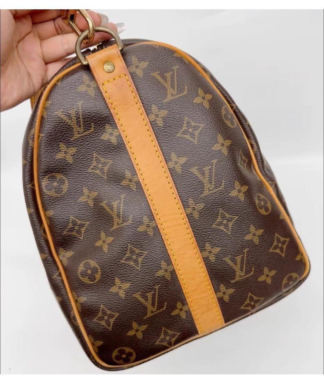 LOUIS VUITTON Коричневая кожаная дорожная/спортивная сумка, фото 3