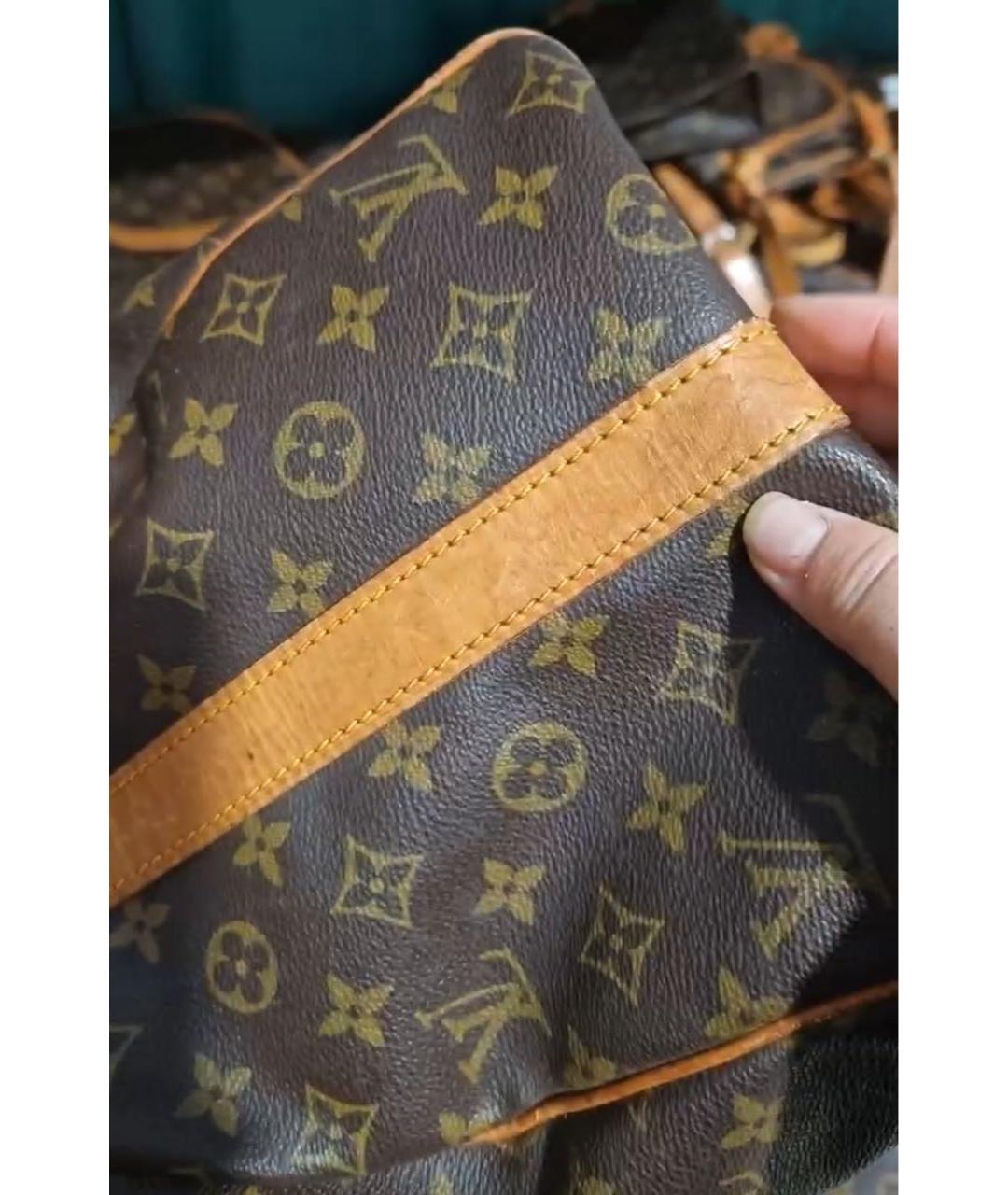 LOUIS VUITTON Коричневая кожаная дорожная/спортивная сумка, фото 6