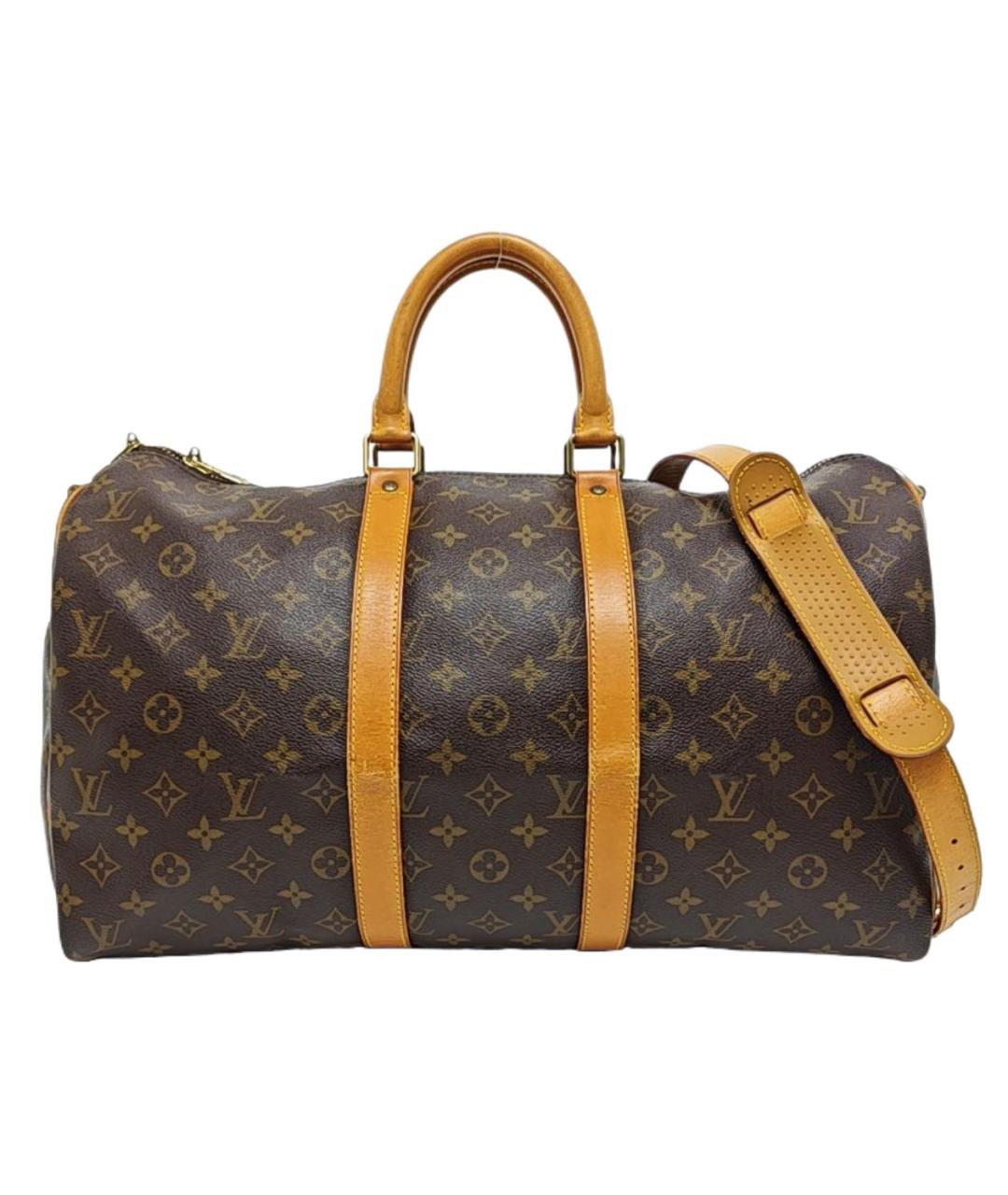 LOUIS VUITTON Коричневая кожаная дорожная/спортивная сумка, фото 1