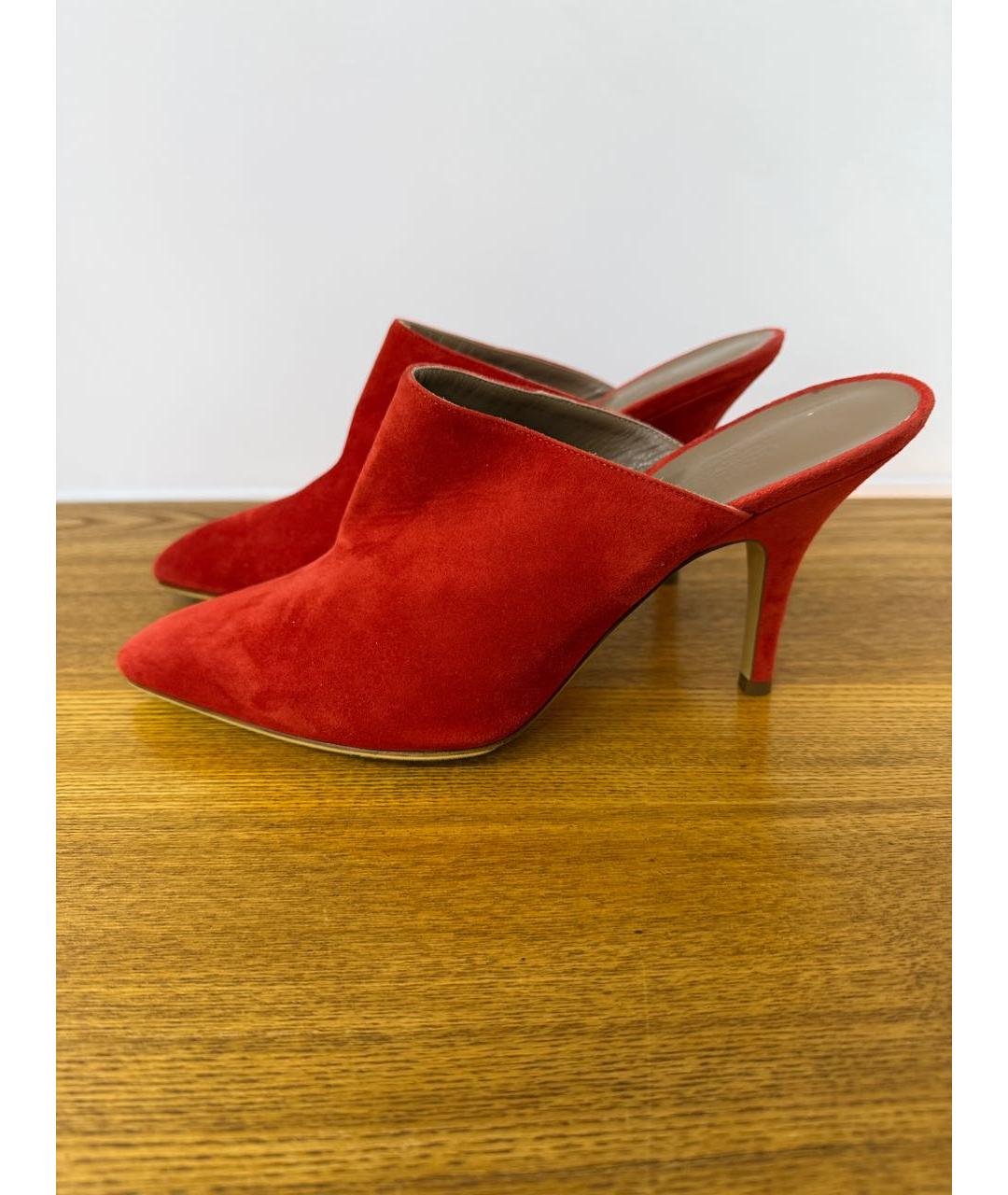 HERMES Коралловые замшевые мюли, фото 9