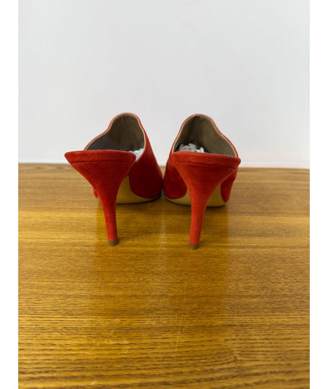 HERMES Коралловые замшевые мюли, фото 3