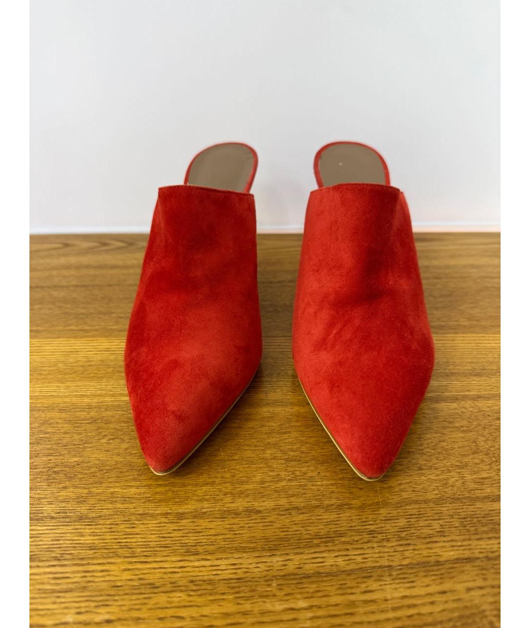 HERMES Коралловые замшевые мюли, фото 2