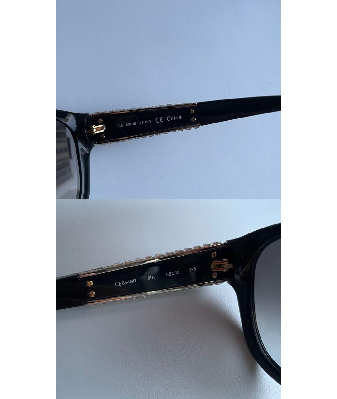 CHLOE Черные пластиковые солнцезащитные очки, фото 5