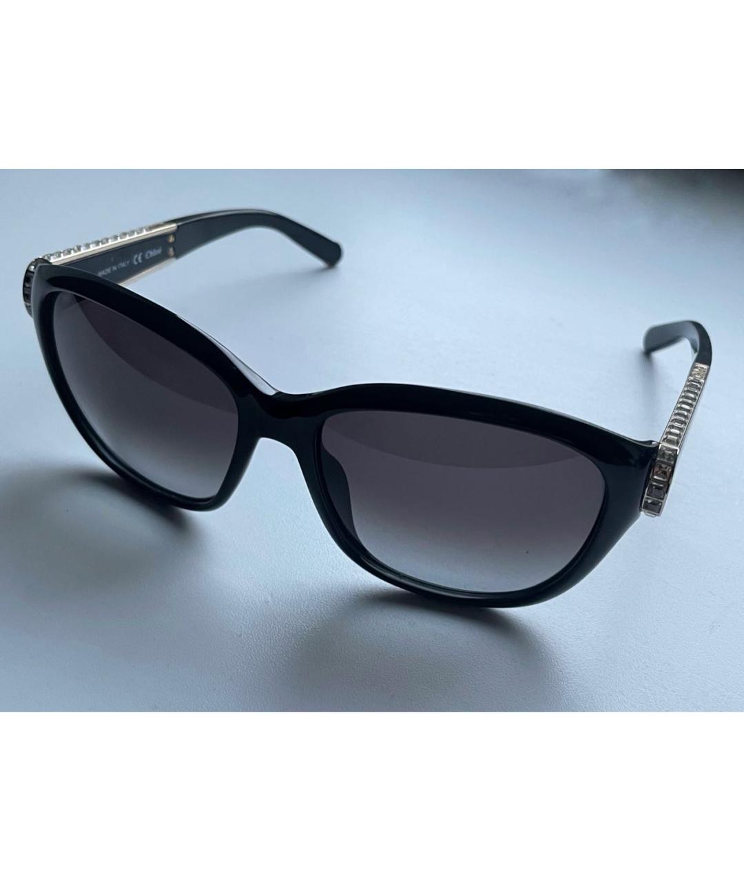 CHLOE Черные пластиковые солнцезащитные очки, фото 2