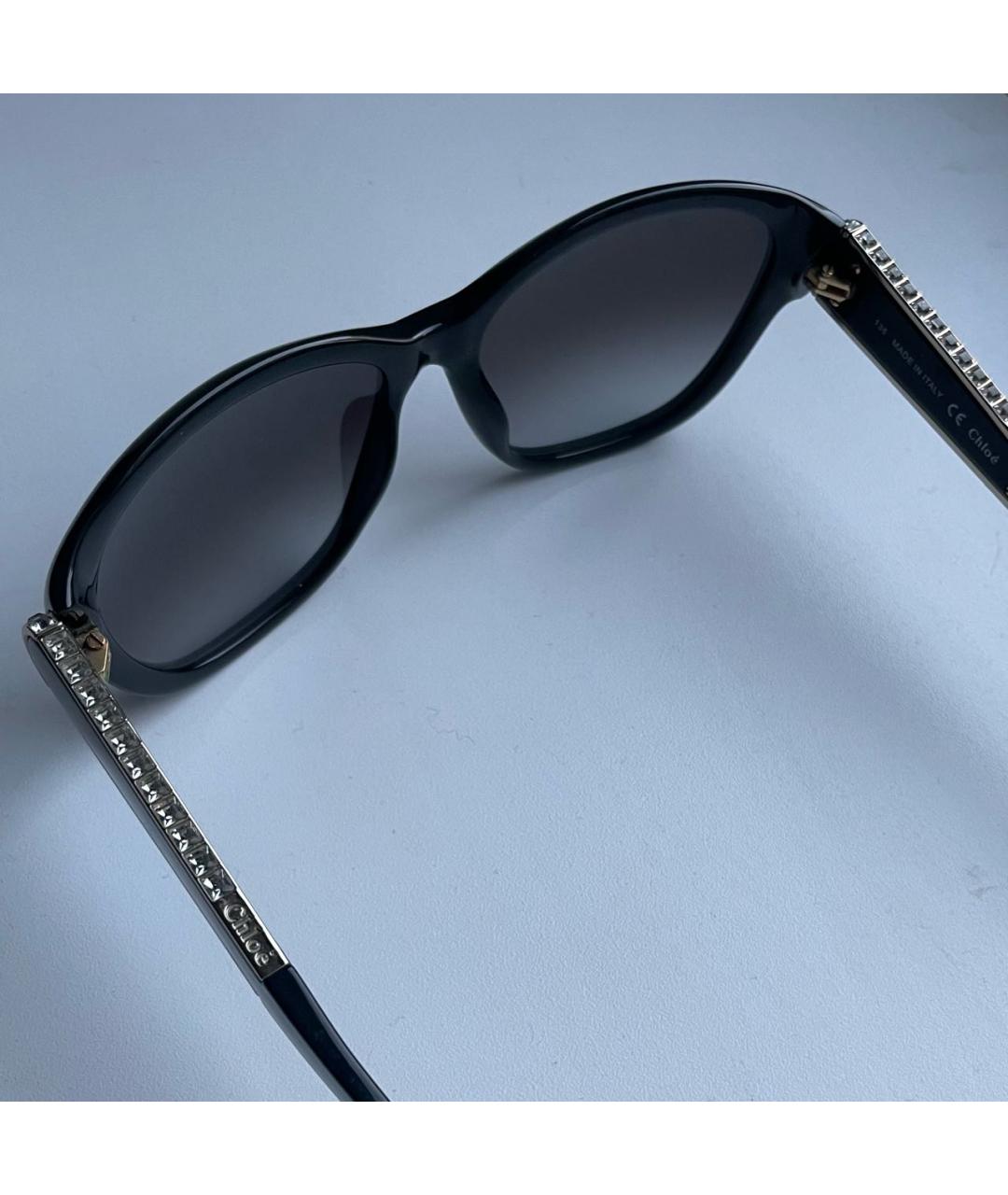 CHLOE Черные пластиковые солнцезащитные очки, фото 3