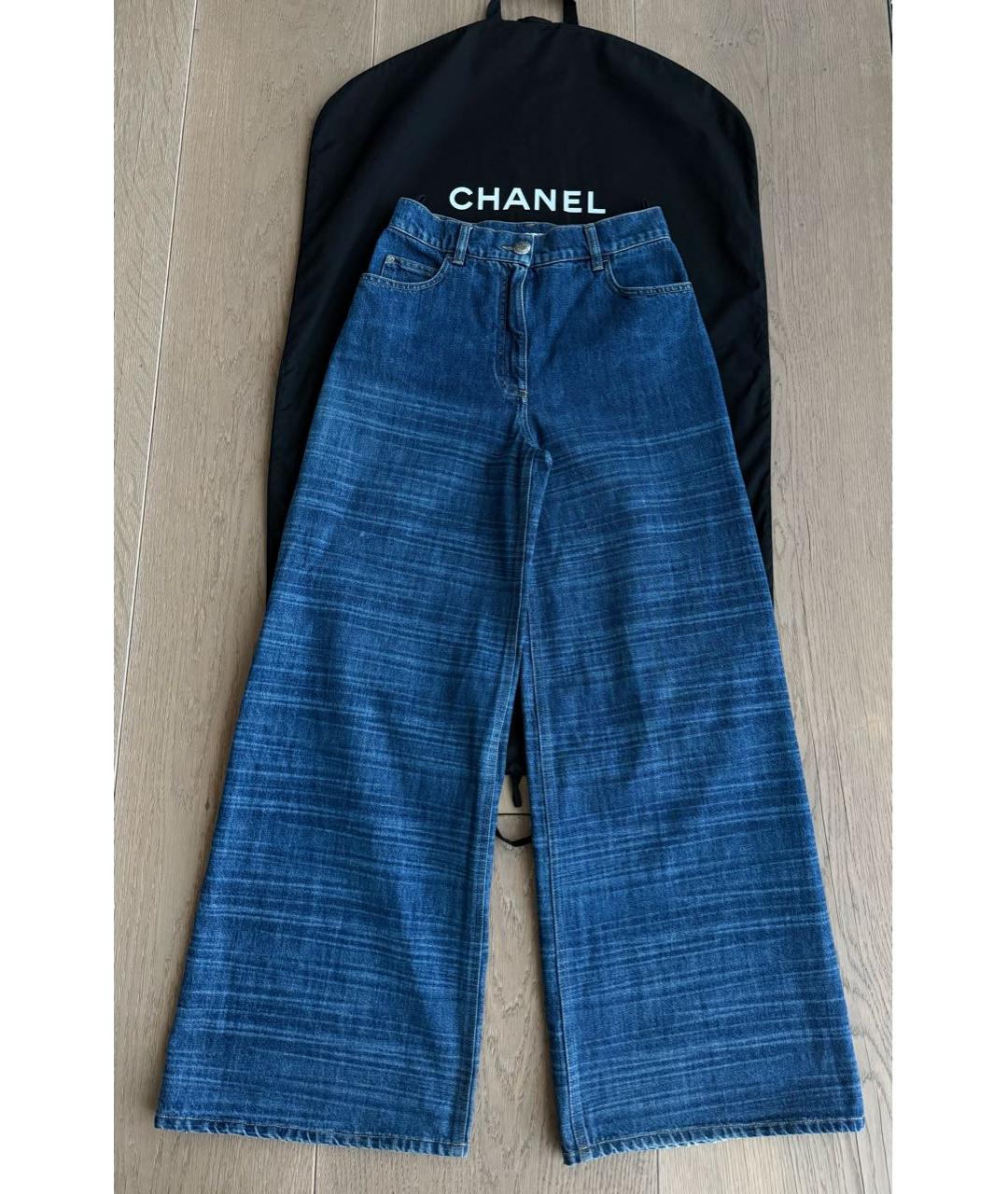 CHANEL Темно-синие хлопковые прямые джинсы, фото 2