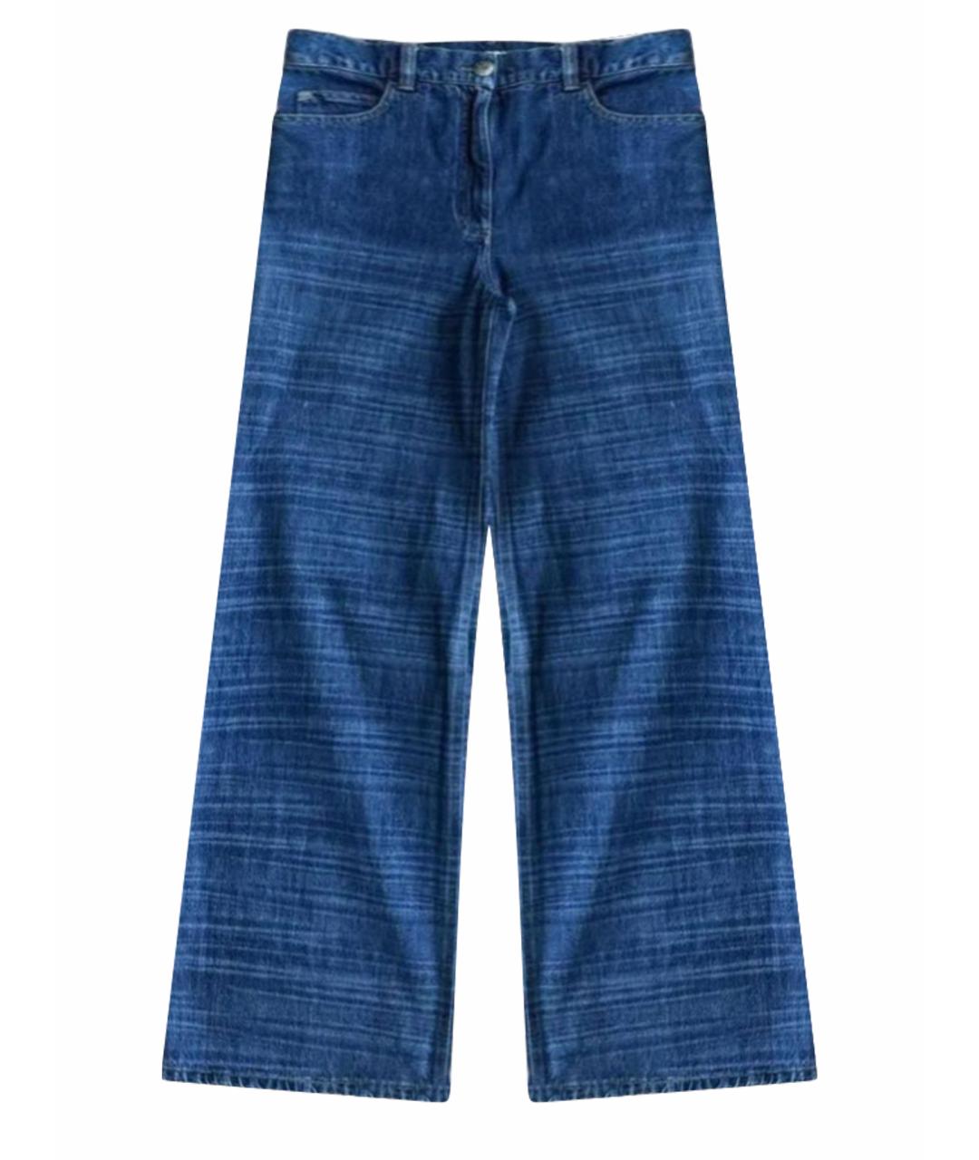 CHANEL Темно-синие хлопковые прямые джинсы, фото 1