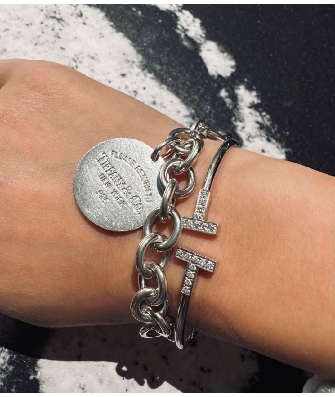 TIFFANY&CO Серебрянный браслет из белого золота, фото 7