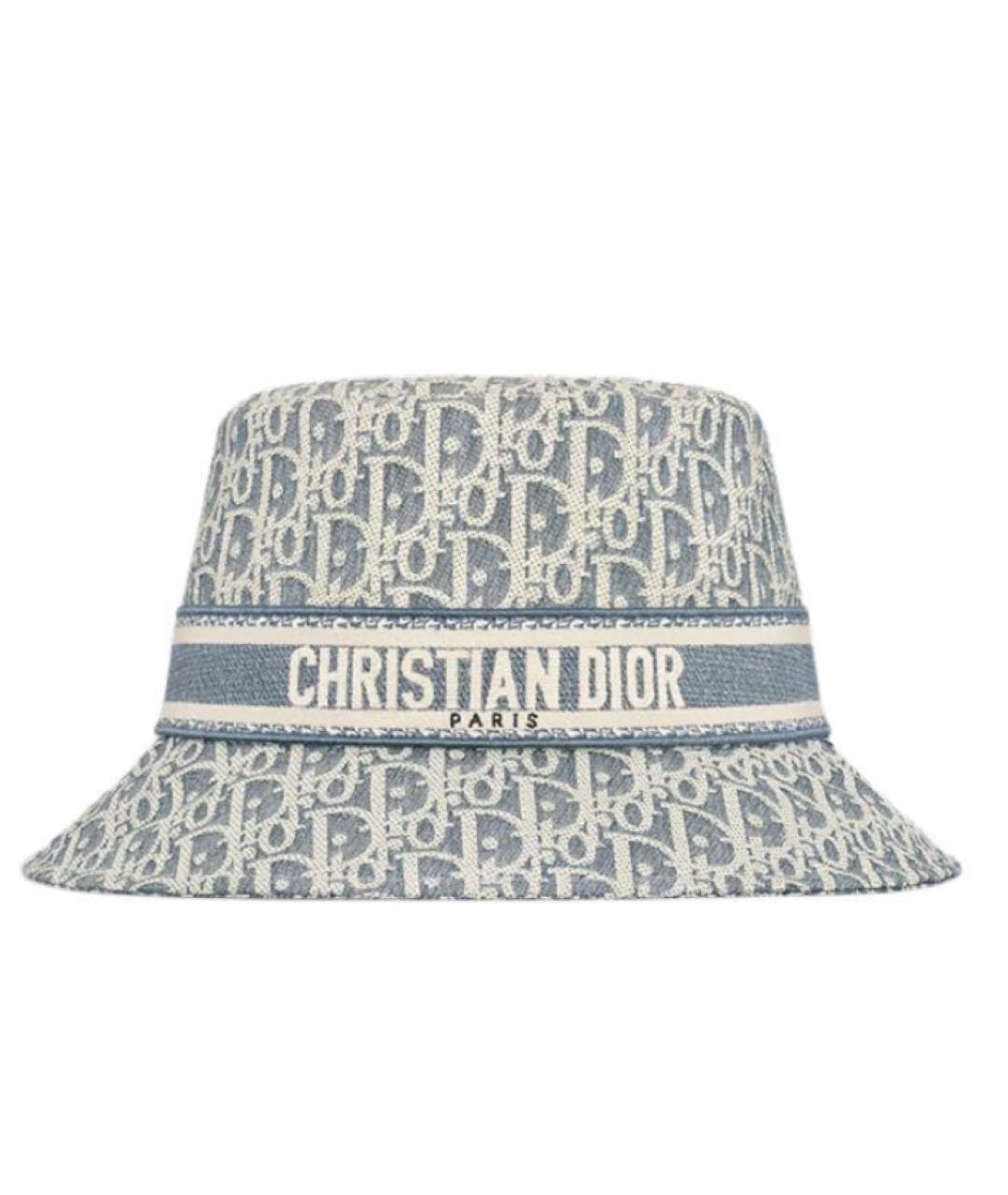 CHRISTIAN DIOR Голубая хлопковая панама, фото 3