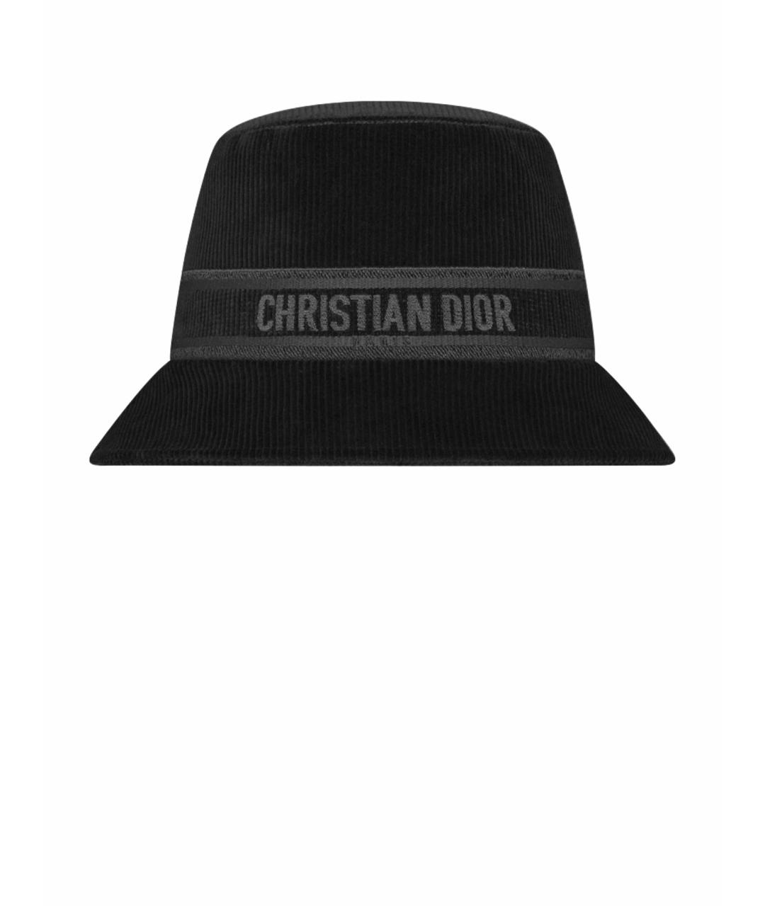 CHRISTIAN DIOR Черная хлопковая панама, фото 1