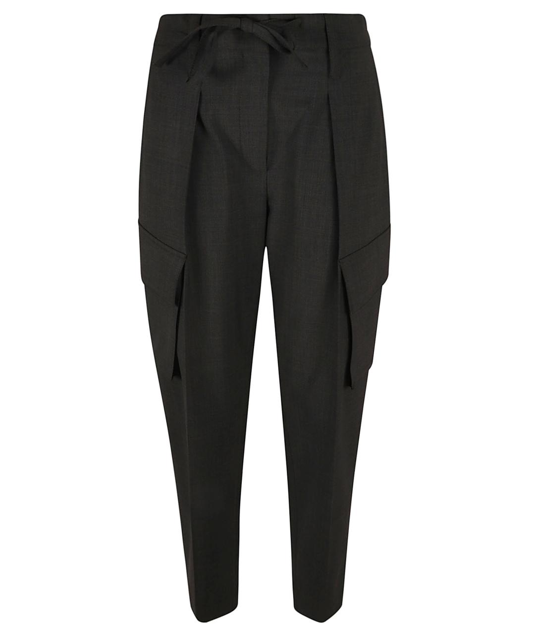 BRUNELLO CUCINELLI Серые шерстяные прямые брюки, фото 1