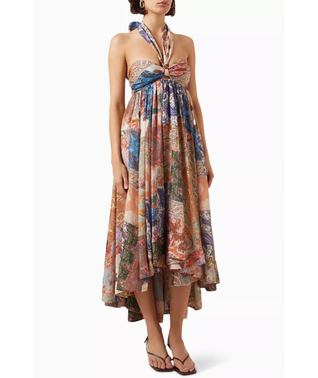 ZIMMERMANN Мульти шелковое коктейльное платье, фото 6