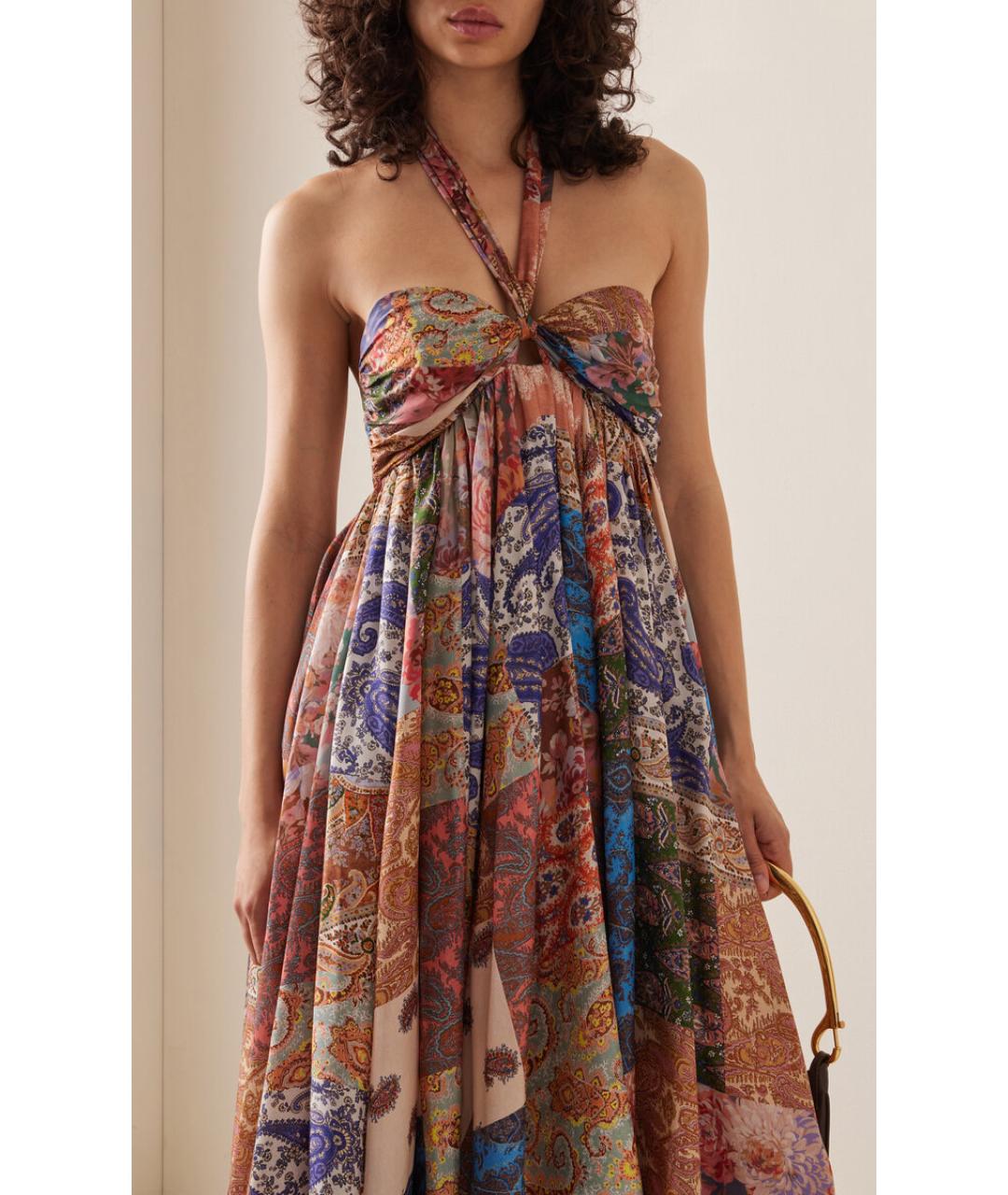 ZIMMERMANN Мульти шелковое коктейльное платье, фото 2