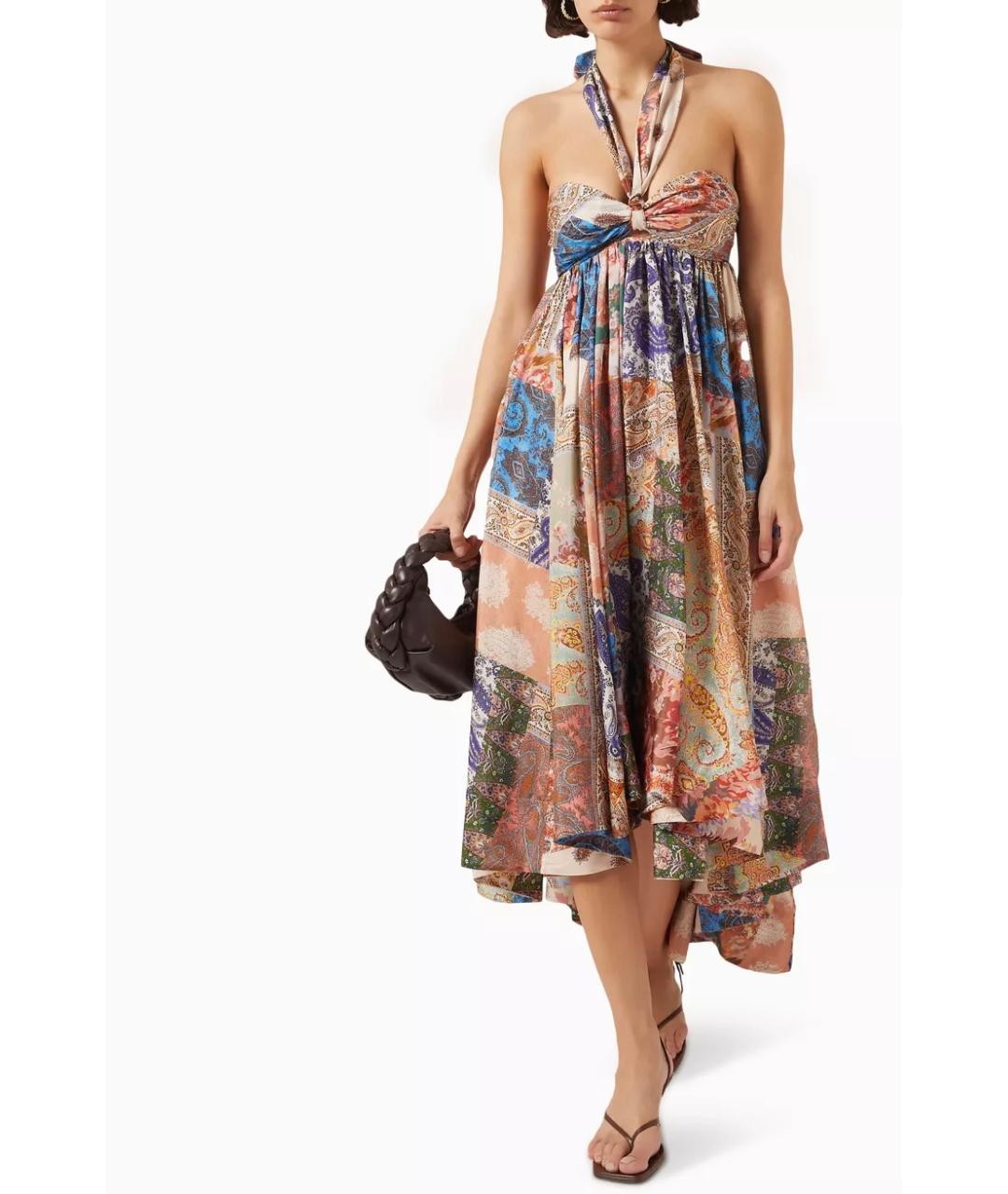 ZIMMERMANN Мульти шелковое коктейльное платье, фото 5