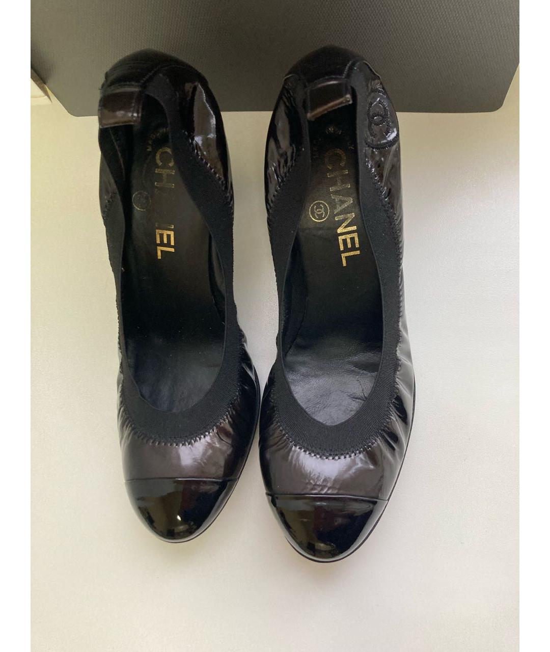 CHANEL Черные кожаные туфли, фото 3