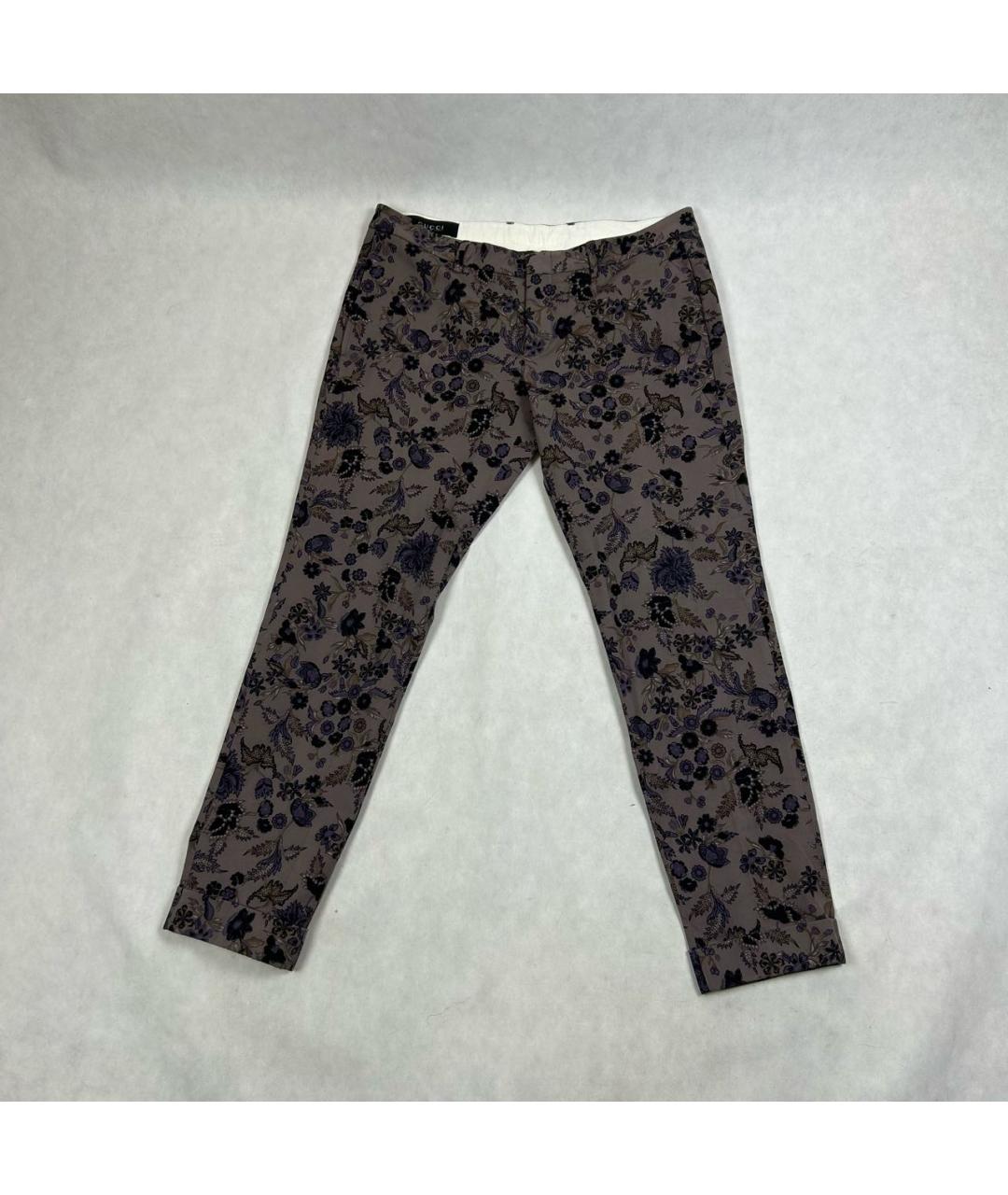 GUCCI Коричневые хлопко-эластановые брюки чинос, фото 9