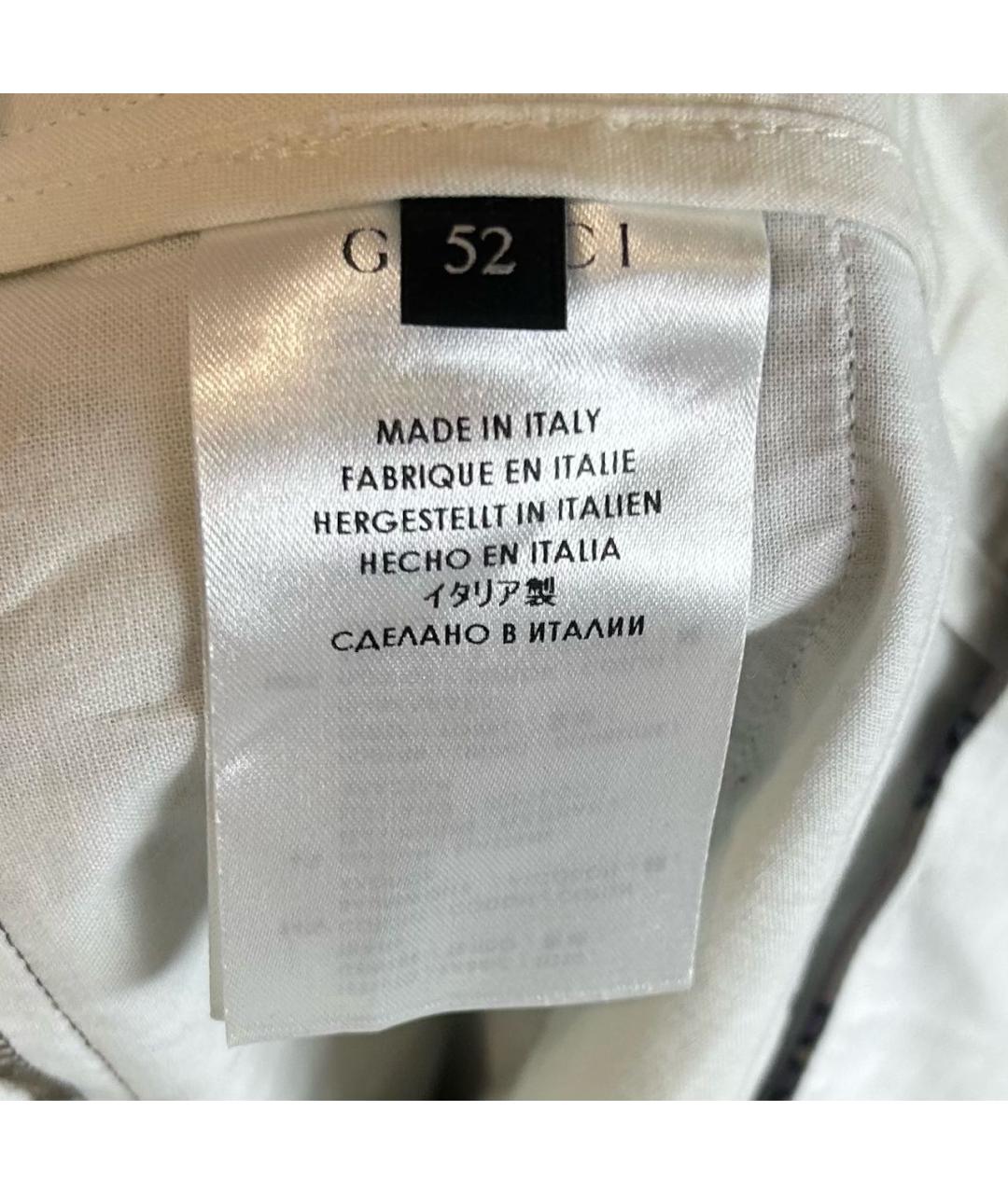 GUCCI Коричневые хлопко-эластановые брюки чинос, фото 4