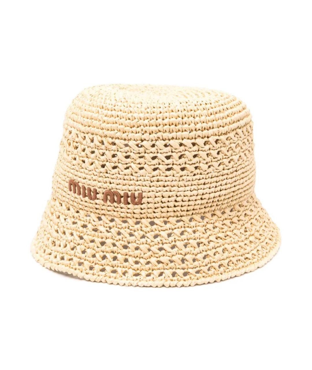MIU MIU Бежевая хлопковая панама, фото 1