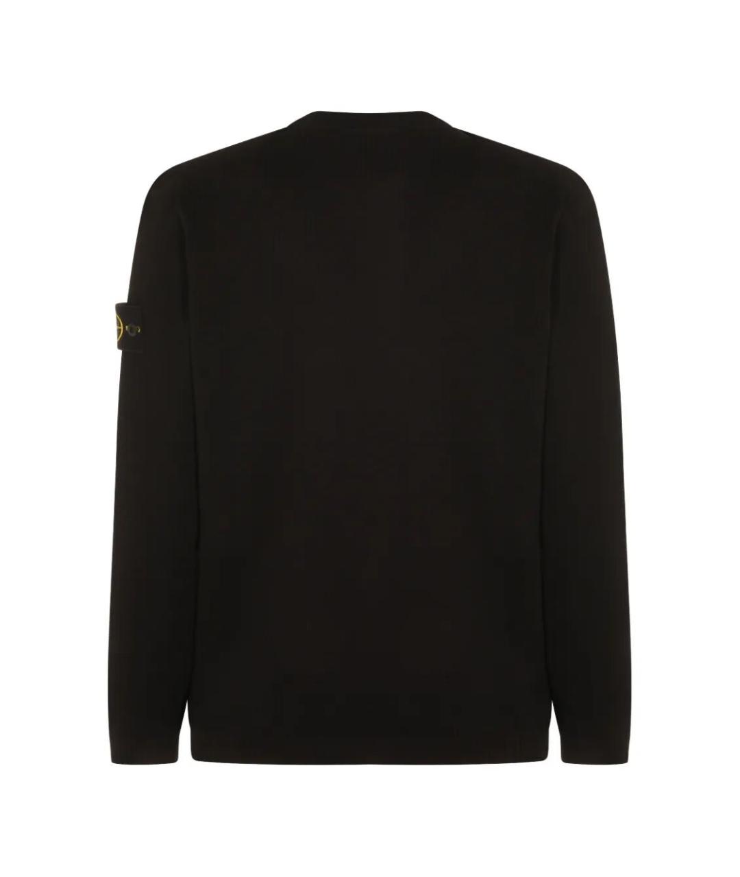 STONE ISLAND Черный хлопковый джемпер / свитер, фото 2