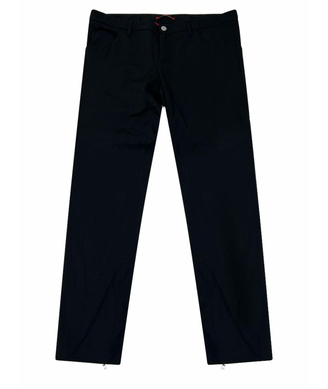 PRADA Черные шерстяные брюки чинос, фото 1