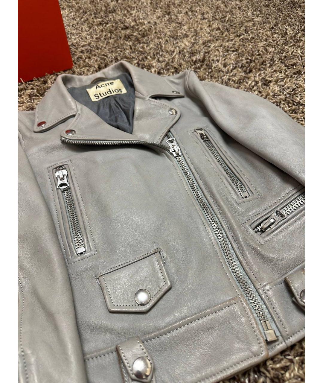 ACNE STUDIOS Серая кожаная куртка, фото 2