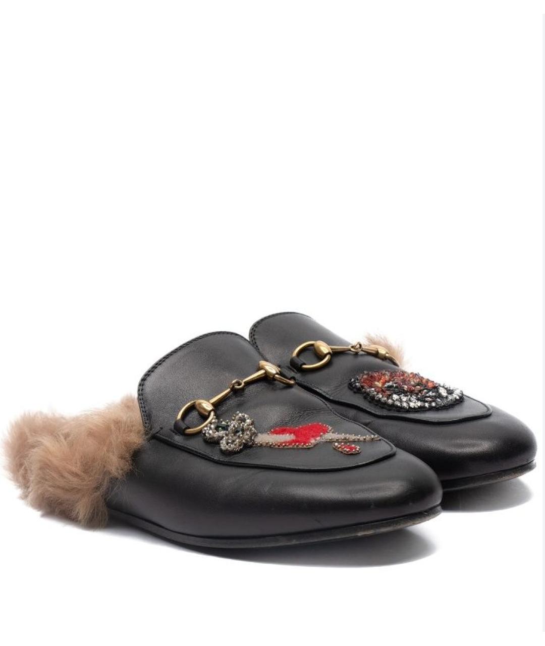 GUCCI Черные кожаные мюли, фото 7