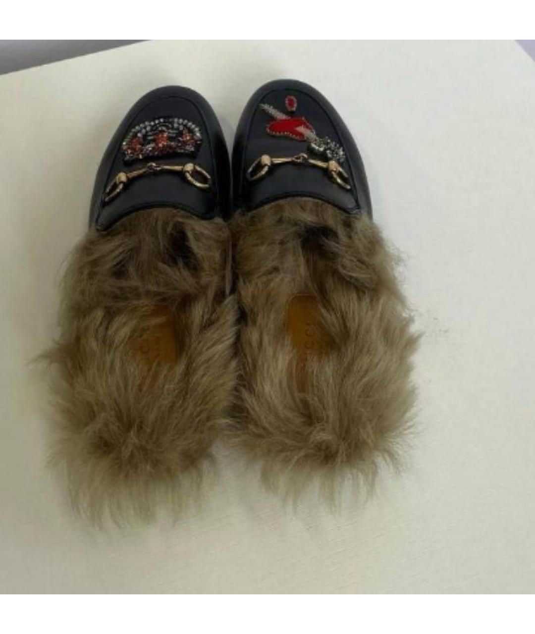 GUCCI Черные кожаные мюли, фото 4