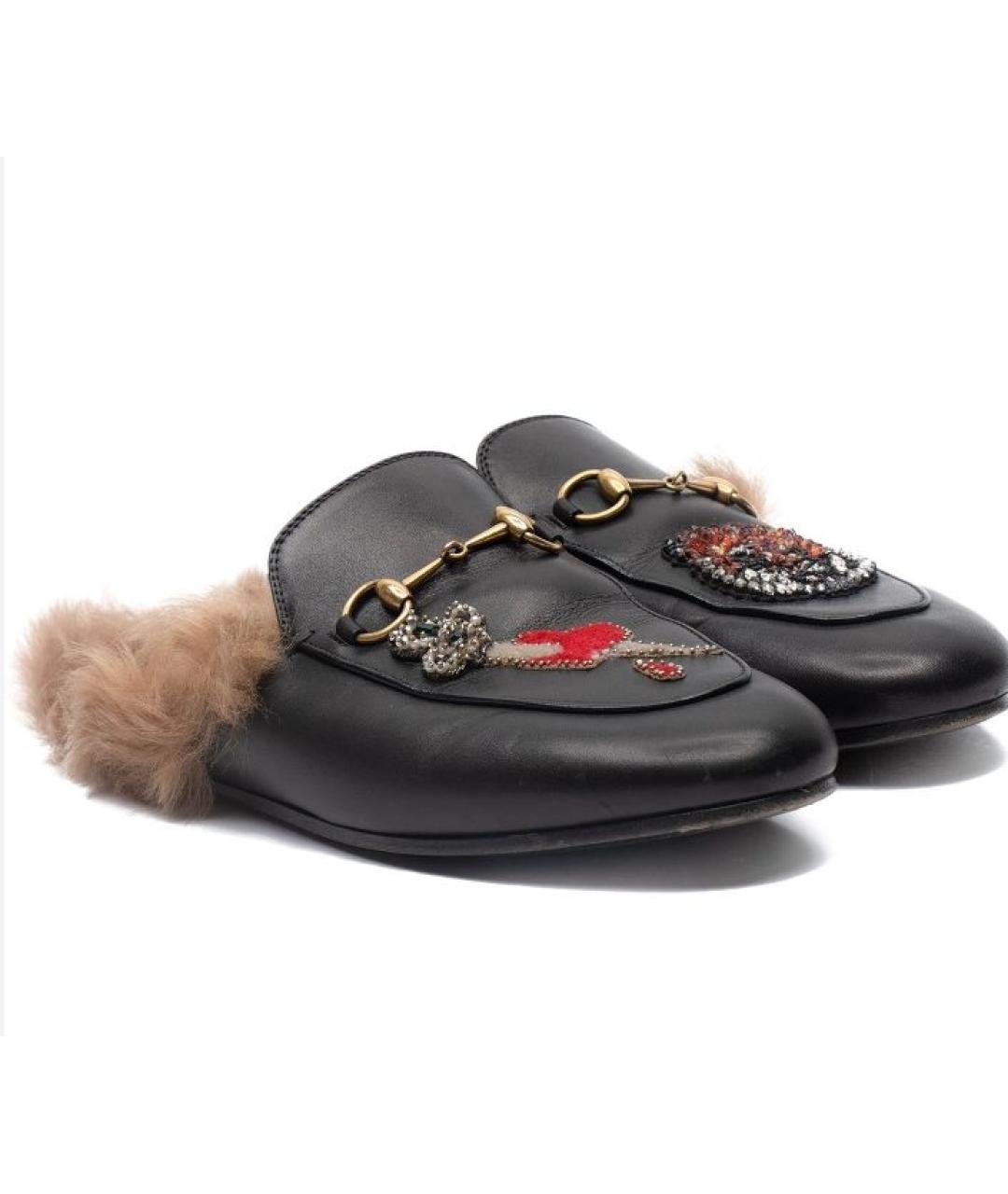 GUCCI Черные кожаные мюли, фото 9