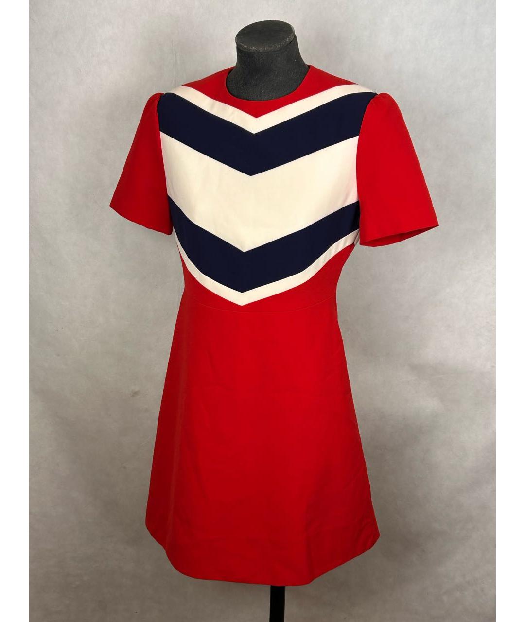 GUCCI Красное шелковое коктейльное платье, фото 8