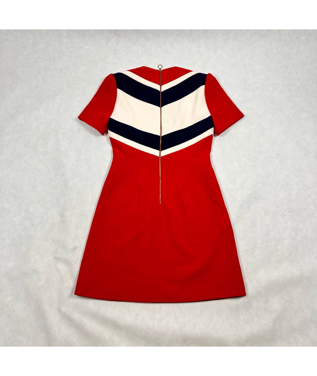 GUCCI Красное шелковое коктейльное платье, фото 2