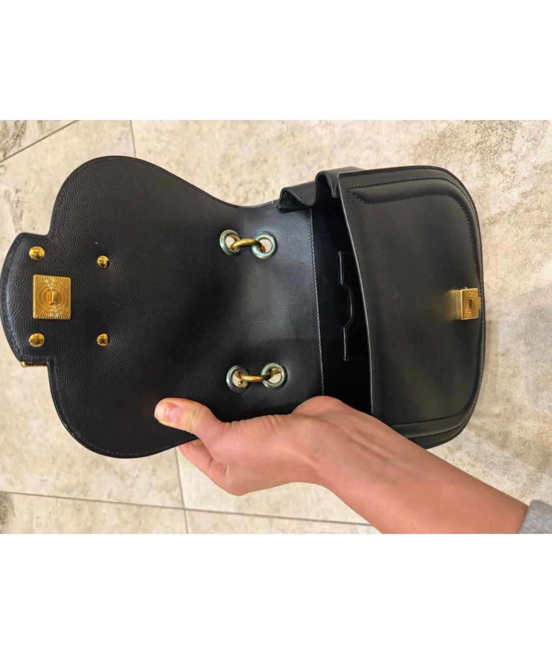 DOLCE&GABBANA Черная кожаная сумка через плечо, фото 4