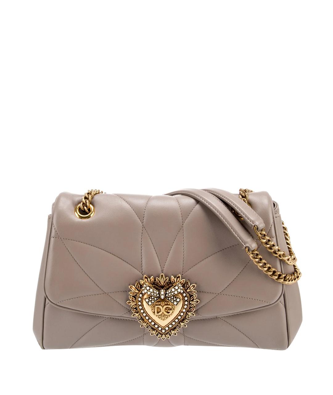 DOLCE&GABBANA Бежевая кожаная сумка через плечо, фото 1