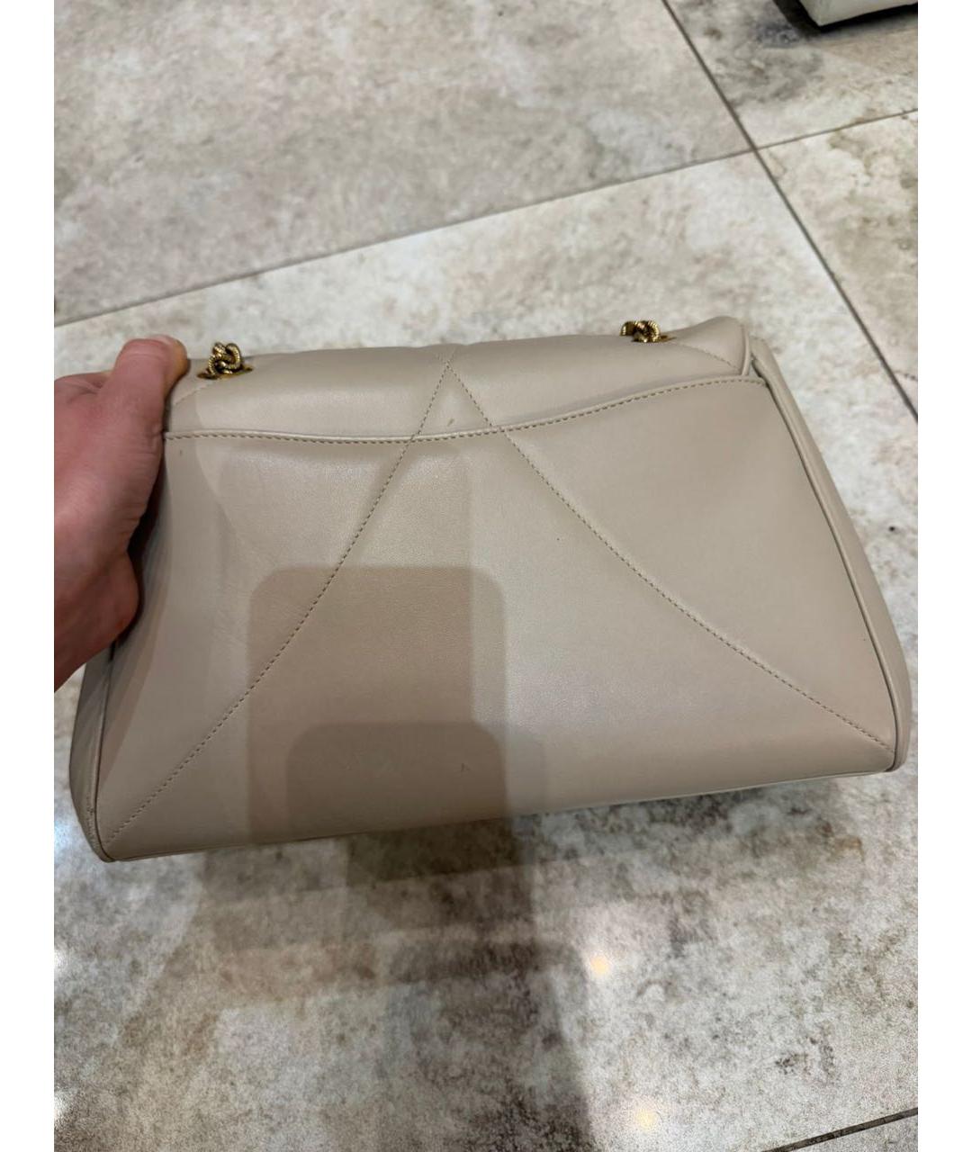 DOLCE&GABBANA Бежевая кожаная сумка через плечо, фото 8