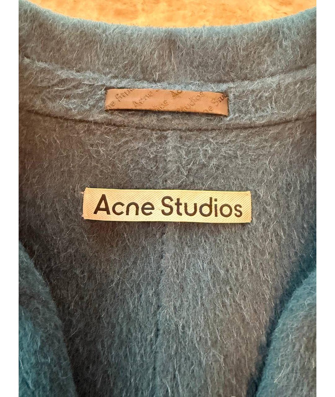 ACNE STUDIOS Темно-синее шерстяное пальто, фото 3
