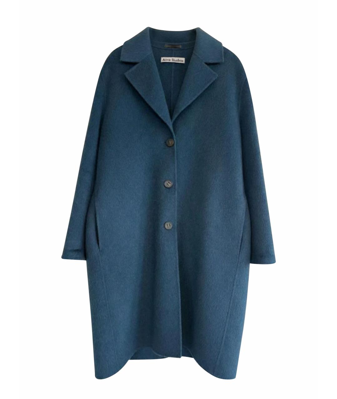 ACNE STUDIOS Темно-синее шерстяное пальто, фото 1