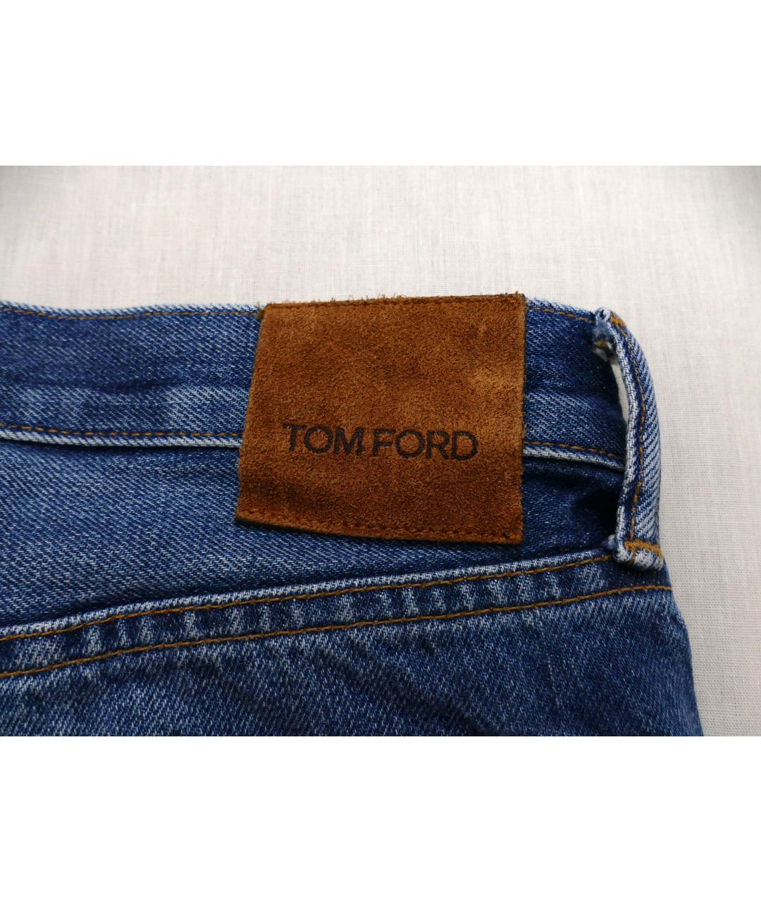 TOM FORD Голубые хлопковые джинсы скинни, фото 5