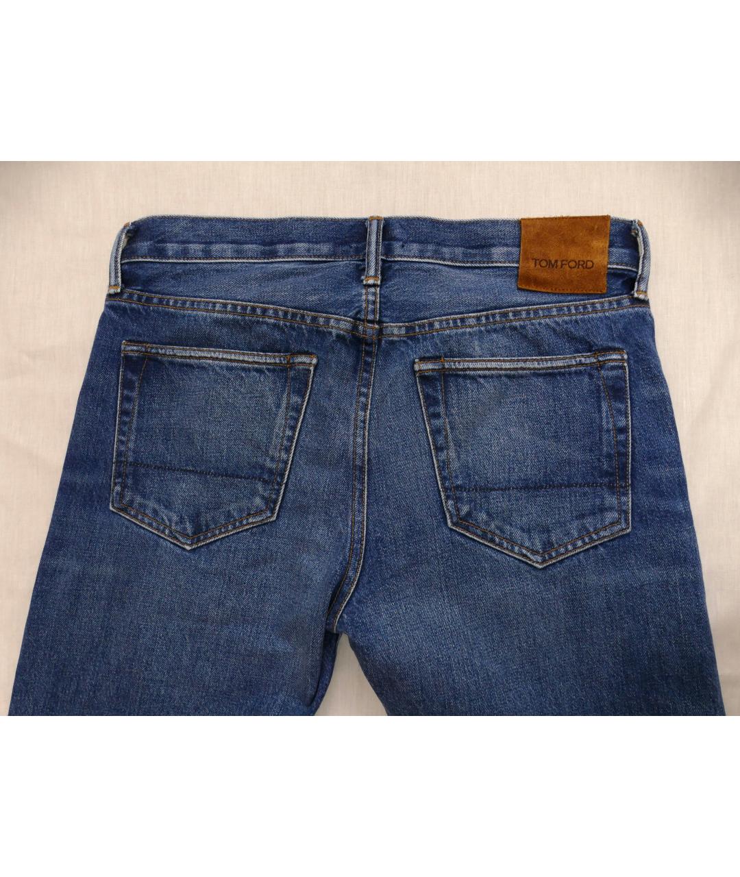 TOM FORD Голубые хлопковые джинсы скинни, фото 4