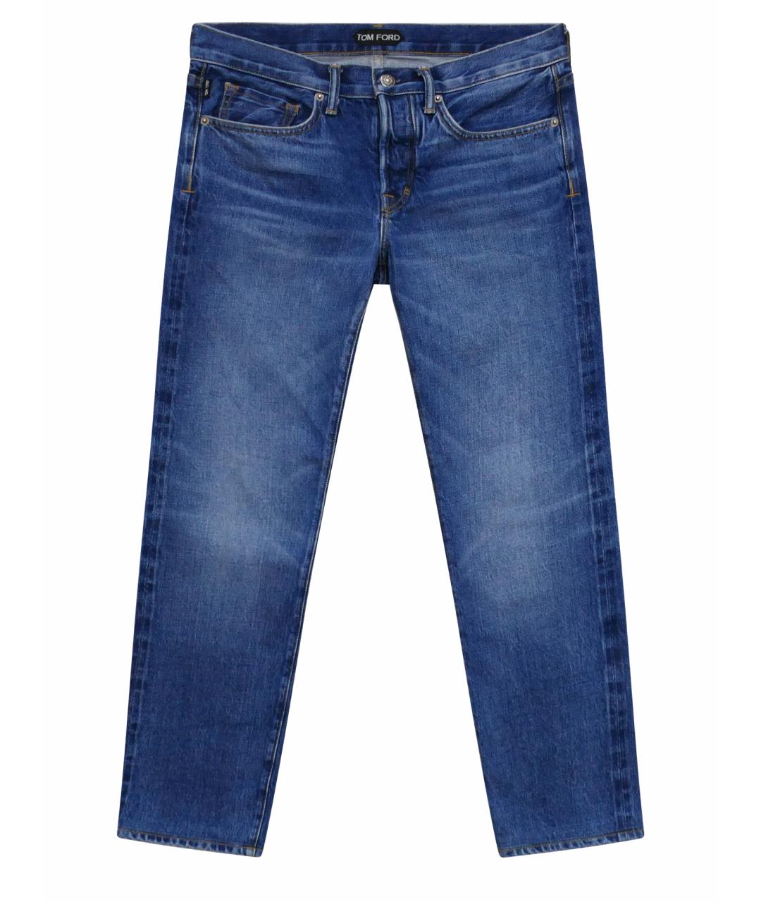 TOM FORD Голубые хлопковые джинсы скинни, фото 1