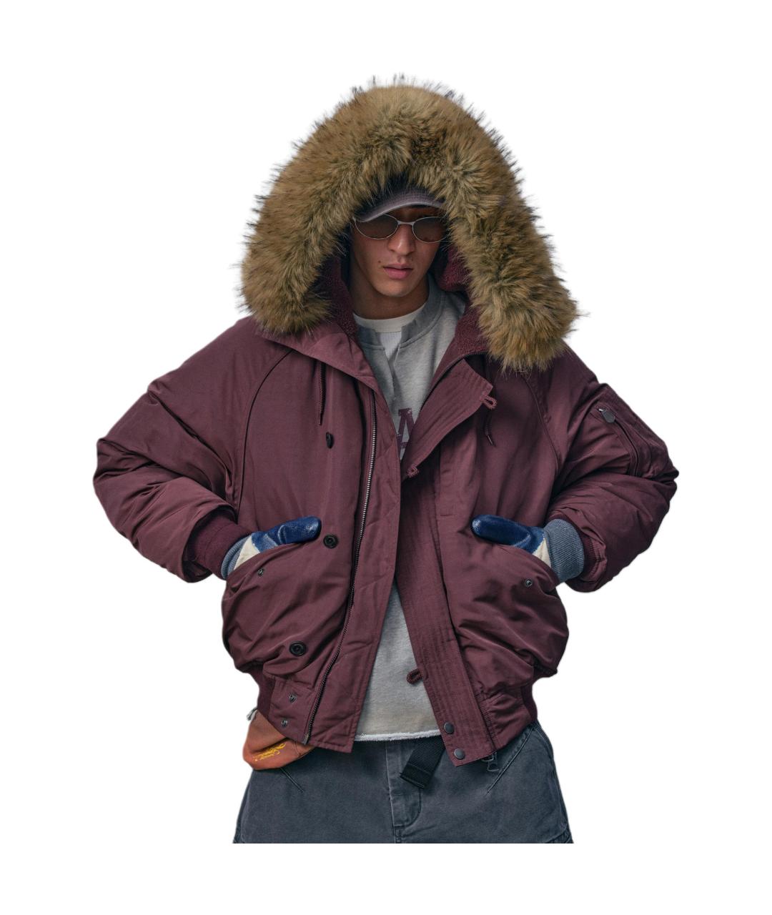 NOTHOMME Бордовый полиэстеровый пуховик, фото 3