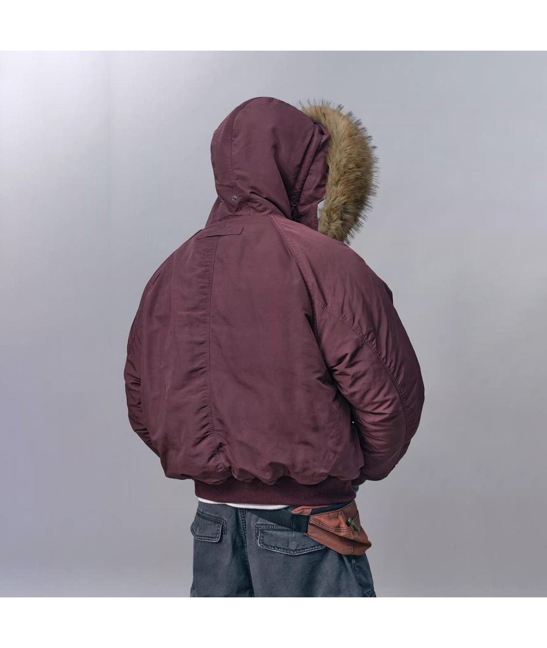 NOTHOMME Бордовый полиэстеровый пуховик, фото 4