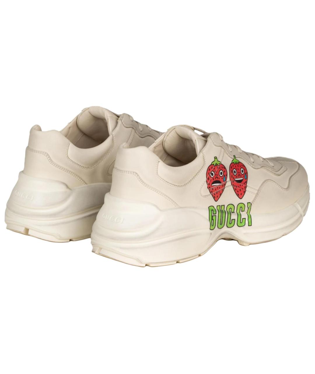 GUCCI Кожаные низкие кроссовки / кеды, фото 4