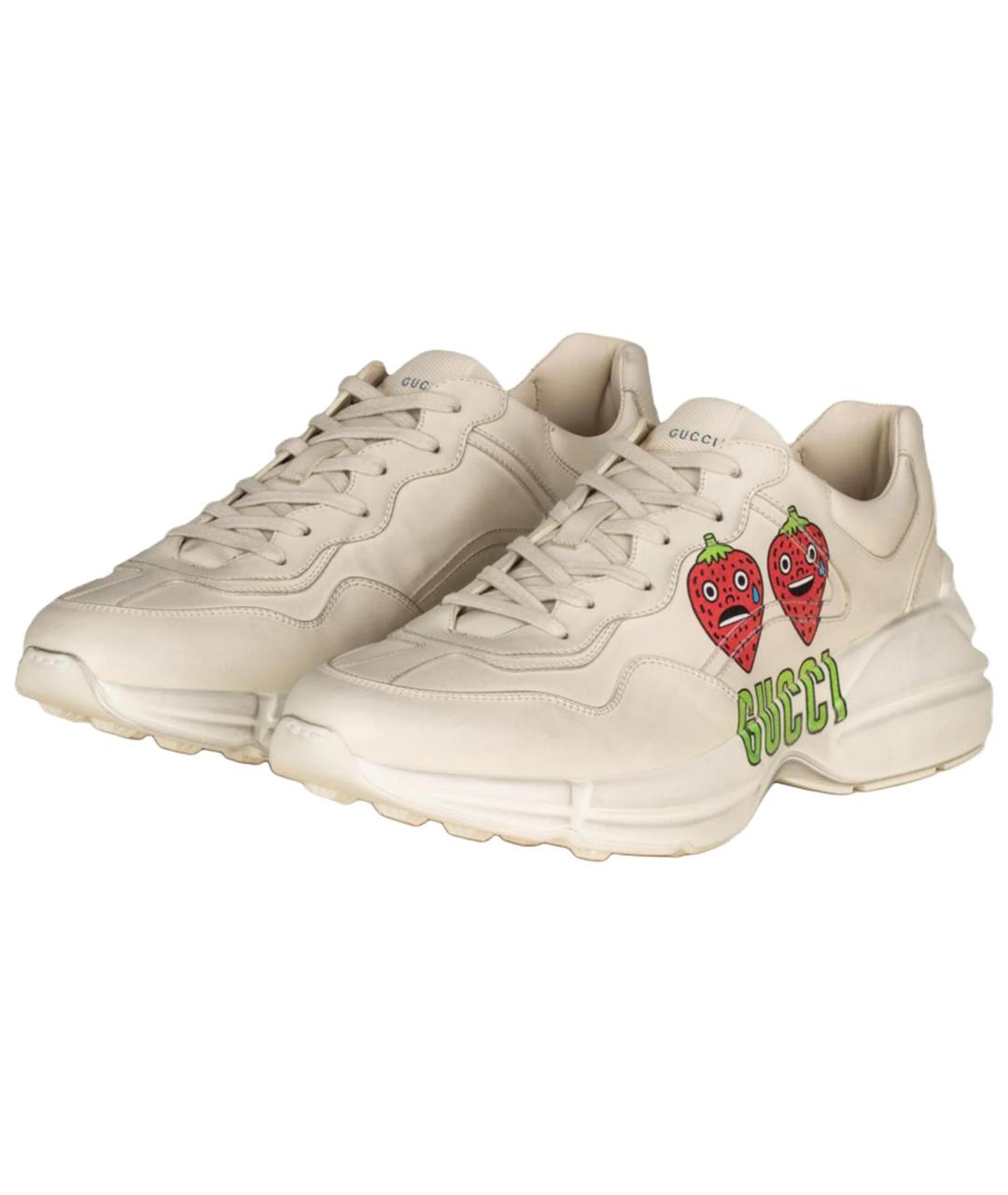 GUCCI Кожаные низкие кроссовки / кеды, фото 2