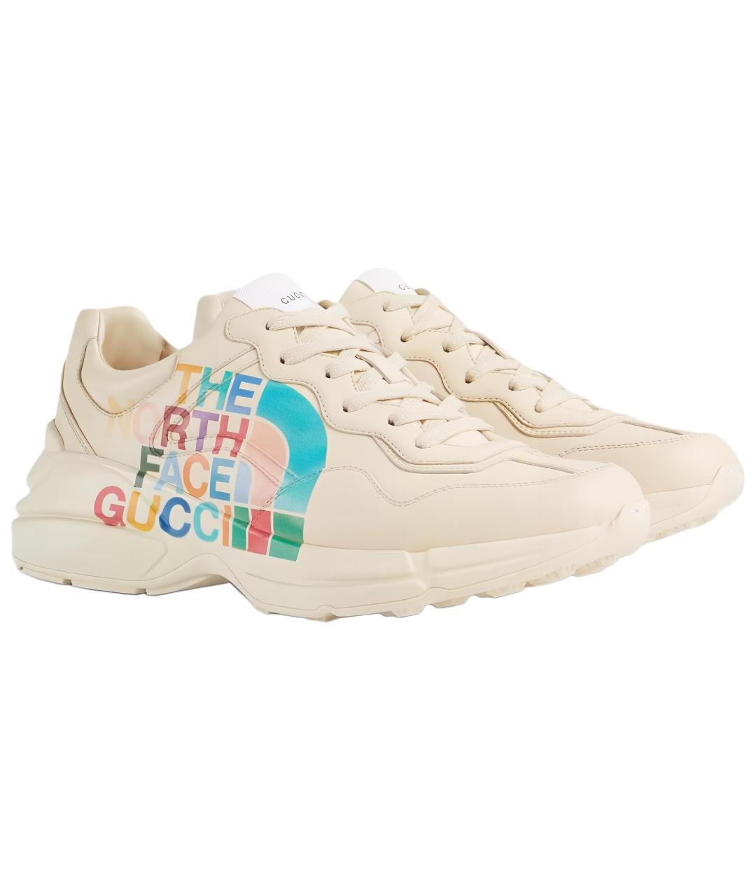 GUCCI Кожаные низкие кроссовки / кеды, фото 2