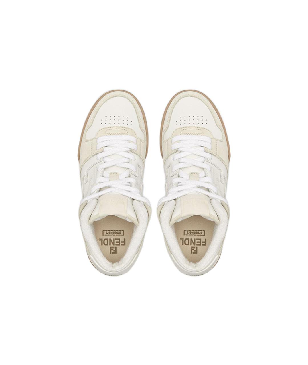 FENDI Бежевые кроссовки, фото 4