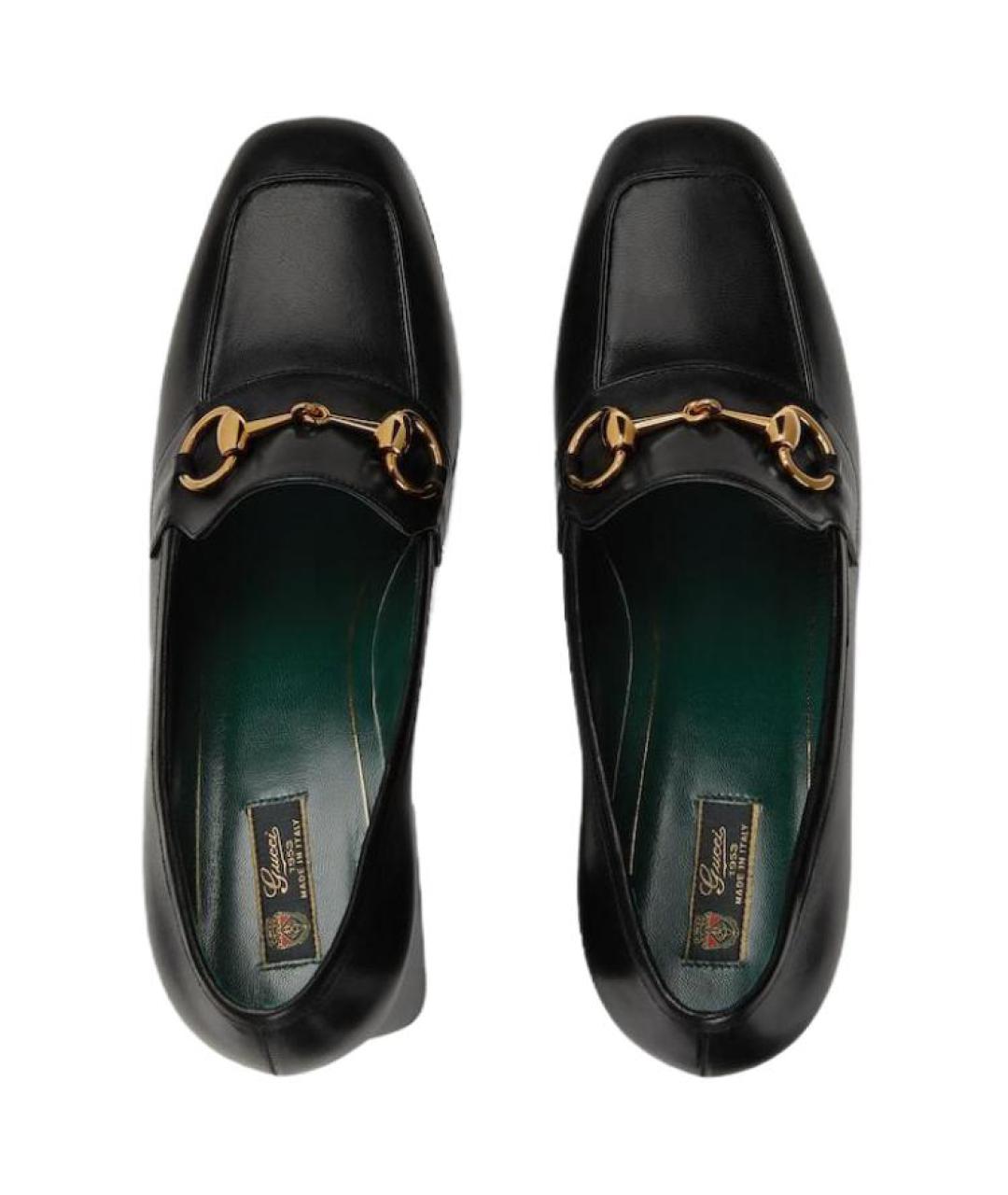 GUCCI Черные кожаные туфли, фото 4