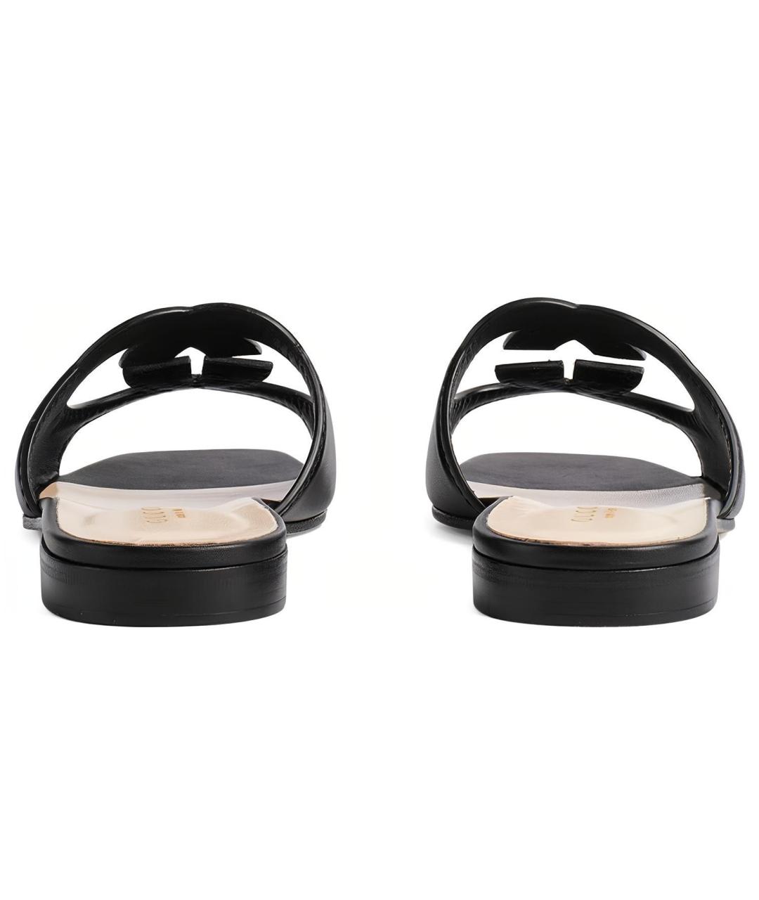 GUCCI Черные кожаные сандалии, фото 4